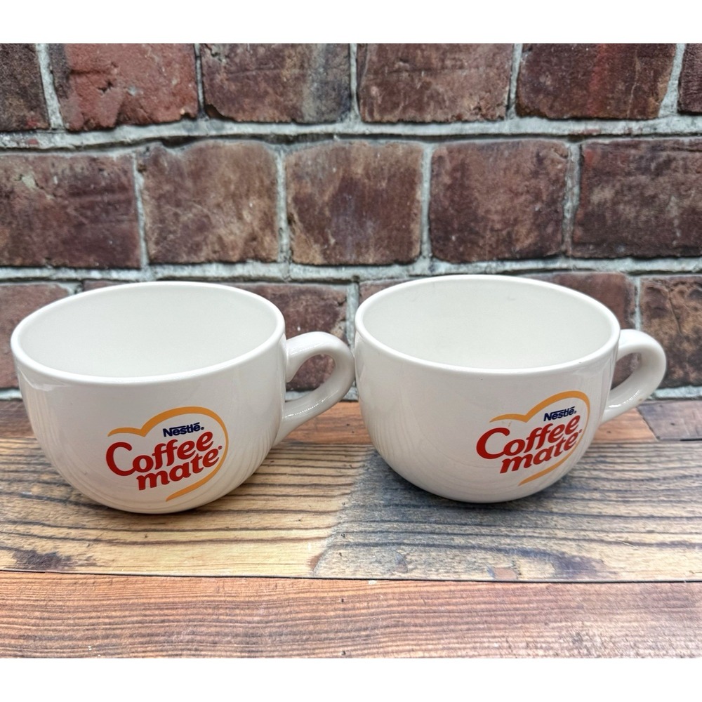 Nestle Coffee Mate Coffee Tea Mug Soup Bowl Set Of 2 Y2K 1990s  Vintage XL